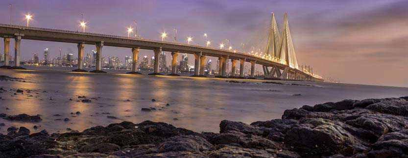 Bandra-Worli Sea Link, Mumbai at dusk