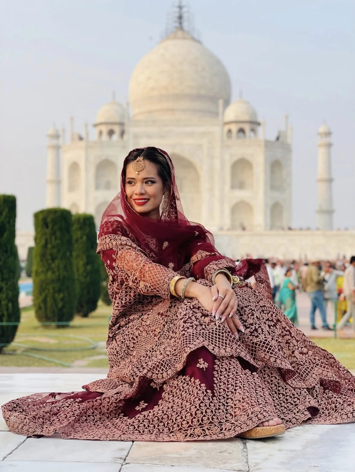 Traveller at the Taj Mahal, Agra