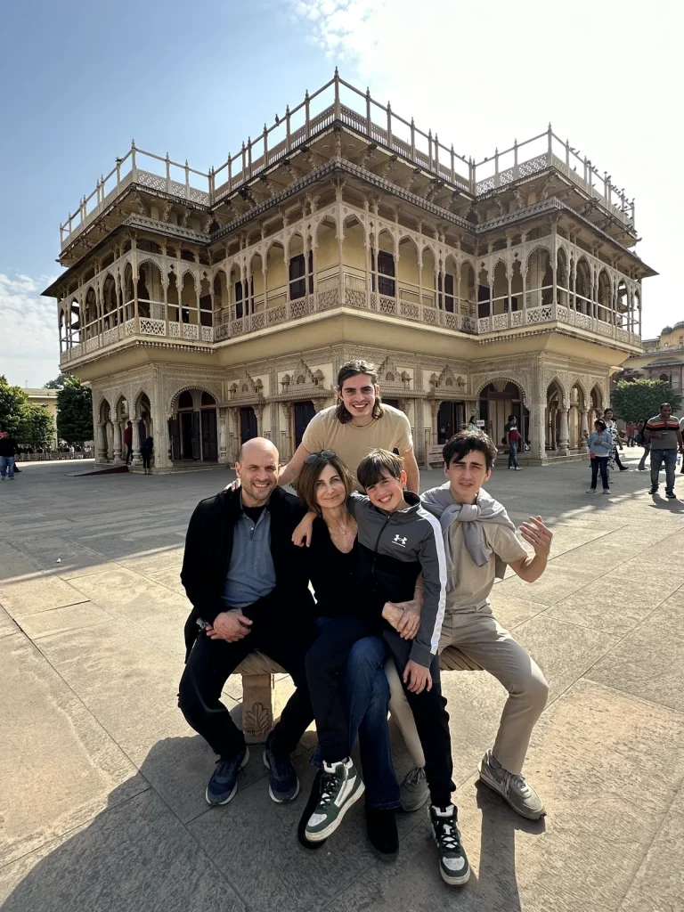 American travellers at Jaipur City Palace on a Golden Triangle tour