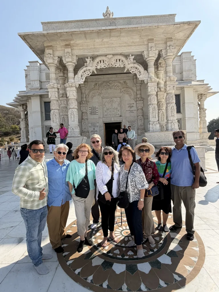 A group of travellers at Amber Fort, Jaipur, on a Golden Triangle tour