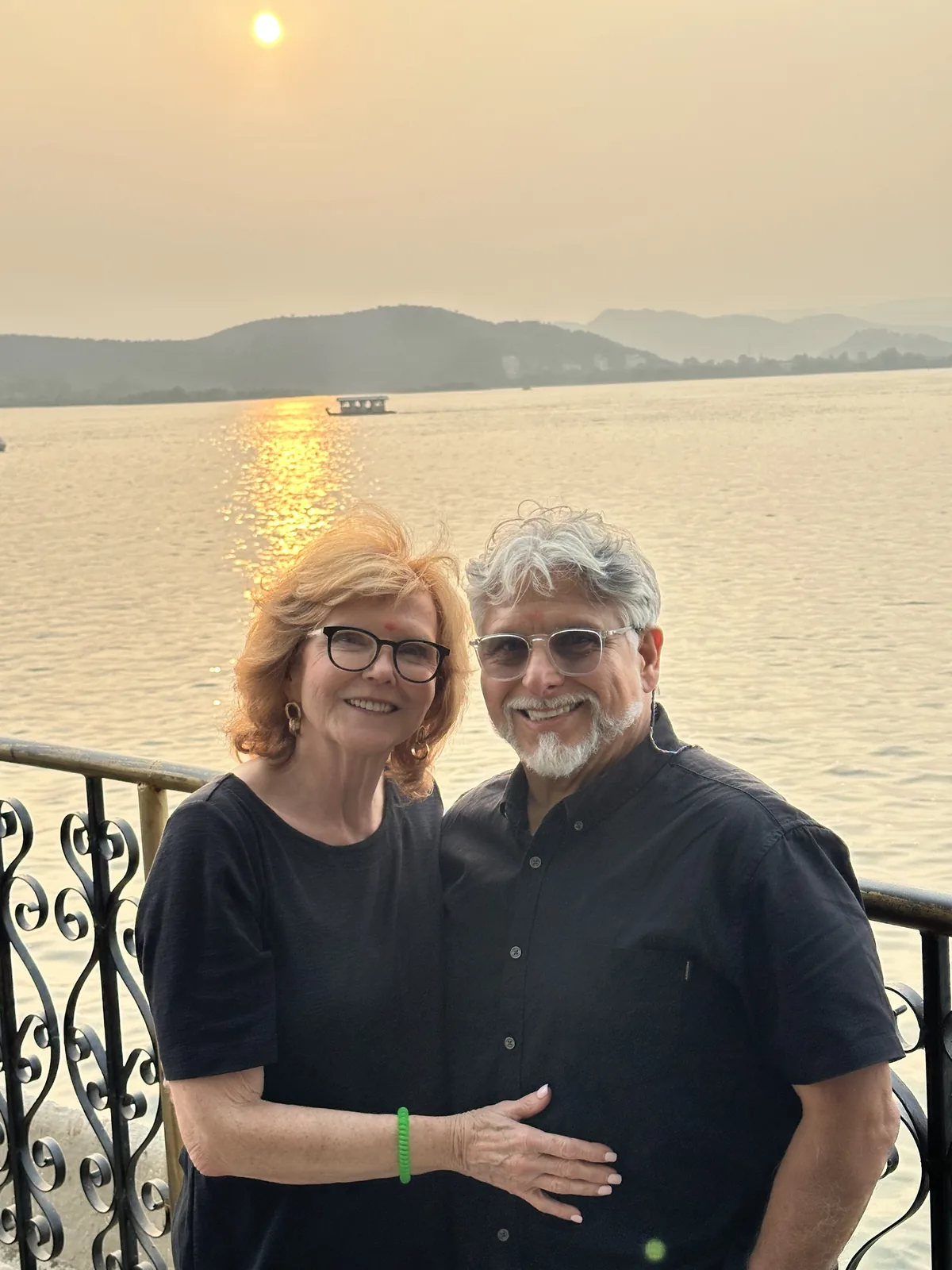 Couple by the lake in Udaipur