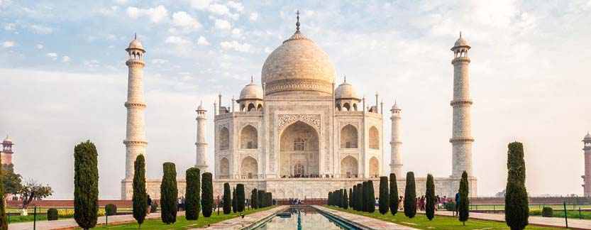 Taj Mahal in Agra at sunrise